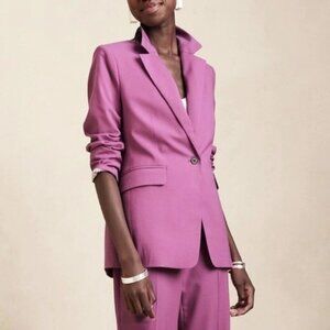 New BR 98% Wool Siena Cutaway Blazer Mauve Pink 6 $250